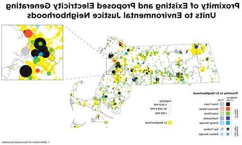 Proximity of power stations to EJ neighborhoods.